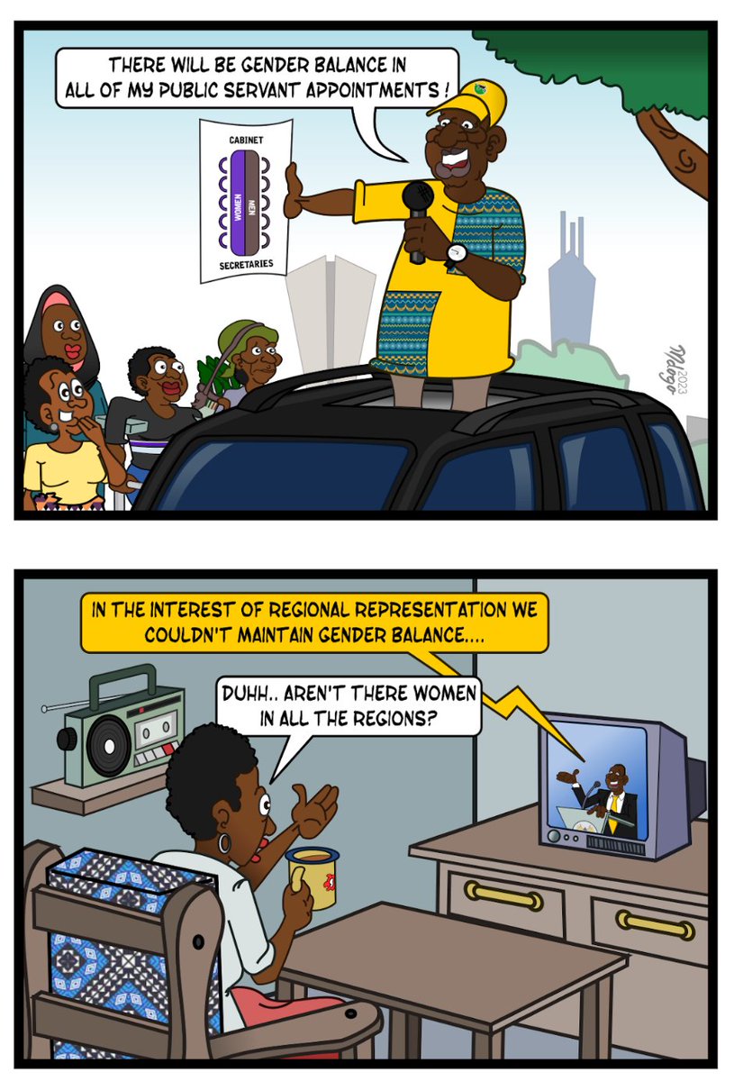TribelessYouth's tweet photo. On the campaign trail, the promise was to have all appointive posts in the cabinet achieve 50/50 gender balance. today we're told it is about regional balance. Aren't there women in those regions too? #CounteringBacklash10 #16DaysOfActivism https://t.co/prFdJBrXyS