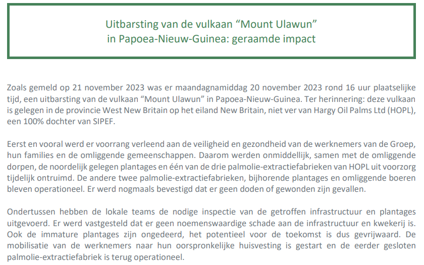 TSimonts's tweet photo. Bij #Sipef werd de impact van de recente uitbarsting berekend: "much ado about nothing", dus. Of in de taal van 't Echt Antwerps Theater: "Die vulkoan gon weullie ni voele zenne" https://t.co/ITXncJmfDO