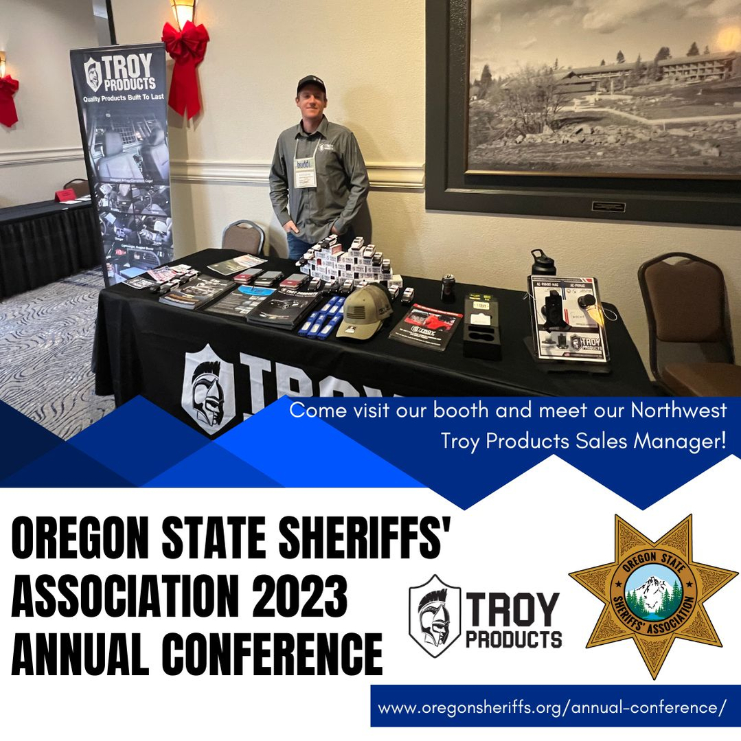 ProductsTroy's tweet photo. 🚔🚨Join us at the Oregon State Sheriffs' Association 2023 Annual Conference at the Riverhouse Convention Center in Bend, Oregon 
Wednesday, December 6 from 8:00am – 5:00pm 
Thursday, December 7 from 8:00am – 1:00pm 

#OSSAANNUALCONFERENCE2023 #TROYPublicSafety https://t.co/sBPPlWu2bZ
