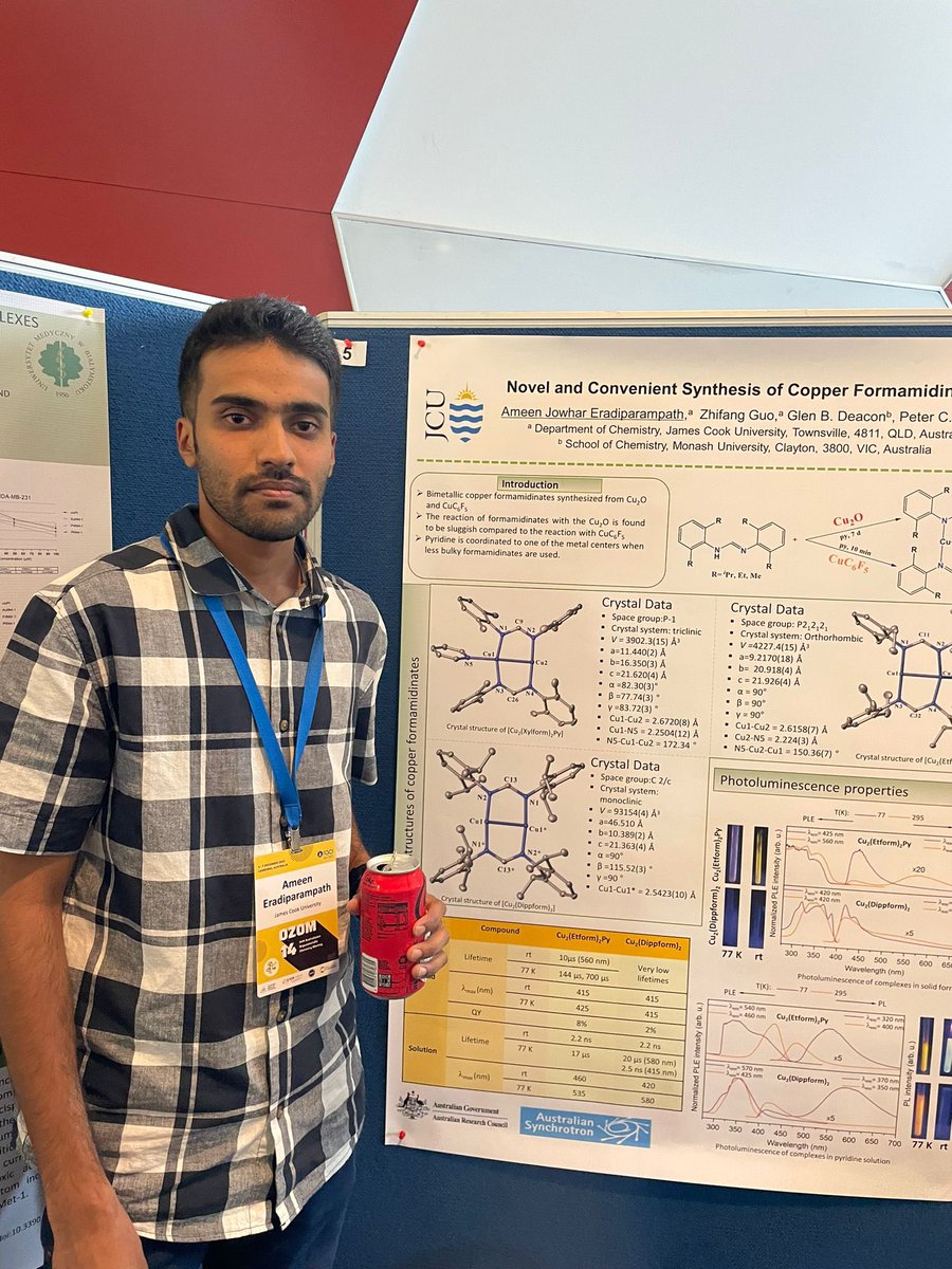 Peter Junk (@peterjunk2) on Twitter photo AJ presenting his poster on copper formamidinates at #ozom14 <a href="/jcu/">James Cook Uni</a> <a href="/RACInational/">Royal Australian Chemical Institute</a> <a href="/RACI_Inorganic/">RACI Inorganic Chemistry Division</a> #ozchem #pcjfamily AJ presenting his poster on copper formamidinates at #ozom14 <a href="/jcu/">James Cook Uni</a> <a href="/RACInational/">Royal Australian Chemical Institute</a> <a href="/RACI_Inorganic/">RACI Inorganic Chemistry Division</a> #ozchem #pcjfamily