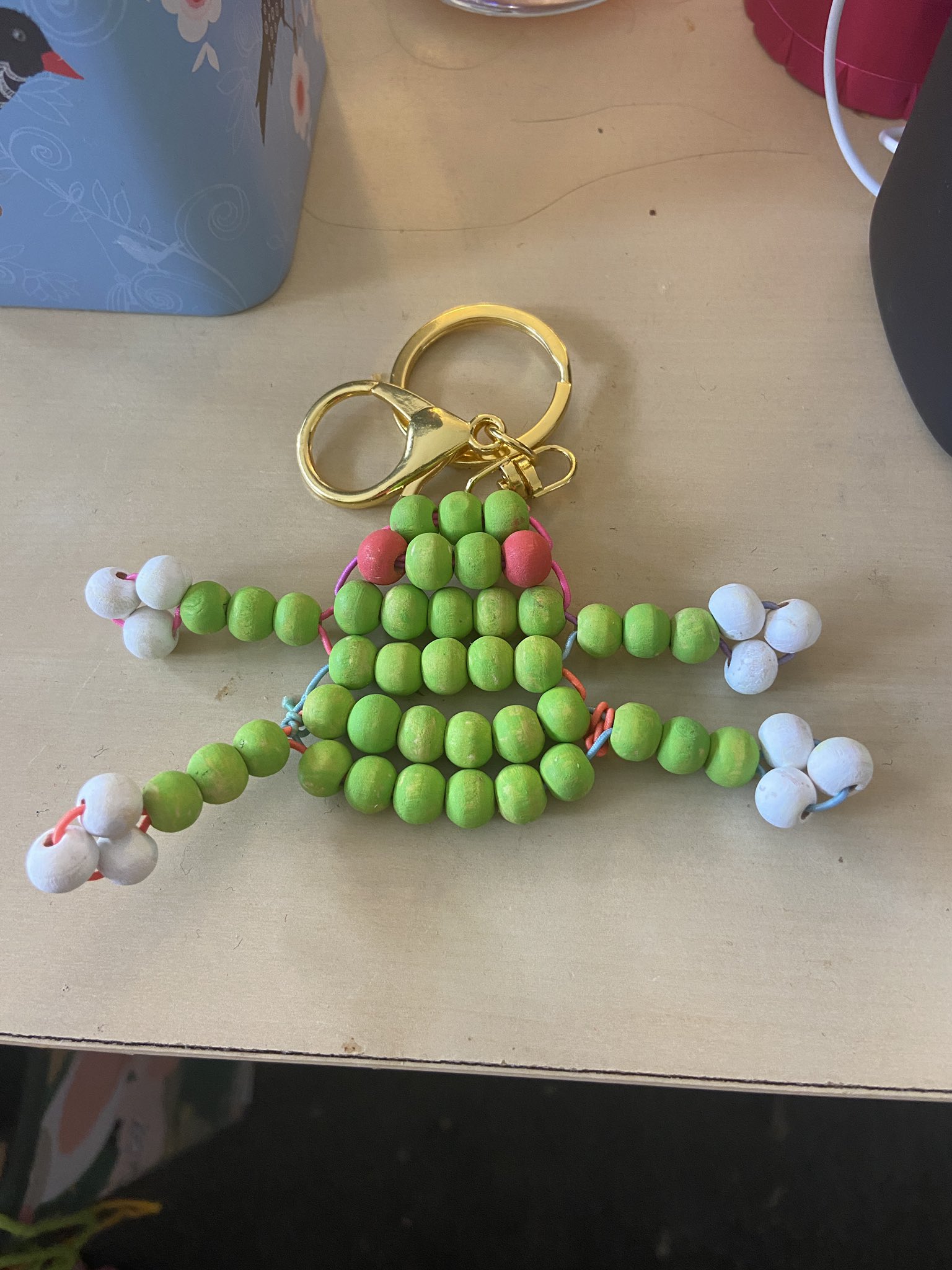 Beaded outlet frog keychain