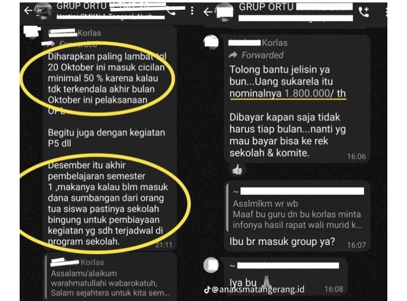 txtdaritng's tweet photo. Dugaan pungli yang ada di SMK Negeri 1 Tangsel. Orang Tua murid diminta sejumlah uang untuk program-program di sekolah tsb.

Source : @anaksmatng https://t.co/V6l5AJJQYi