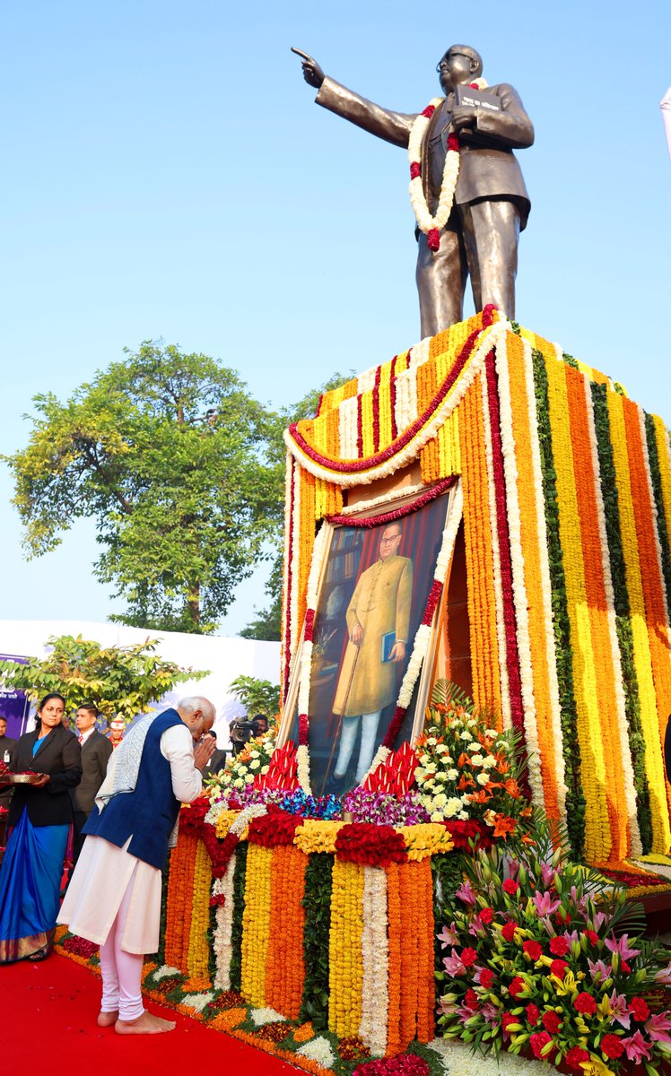 narendramodi's tweet photo. Paid tributes to Dr. Babasaheb Ambedkar on Mahaparinirvan Diwas. https://t.co/b2MznV0vAo