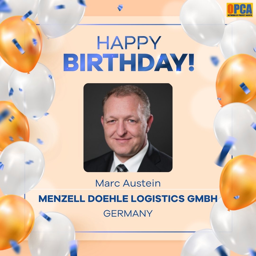 Happy birthday to our member Marc Austein from MENZELL DOEHLE LOGISTICS GMBH, Germany. We wish him many years filled with health, love, happiness and success.

#opcanetwork #projectcargo #heavylift