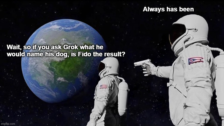 Fidoerc20's tweet photo. Always has been.

AI Grok's dog $Fido. https://t.co/IKU06oLCfH