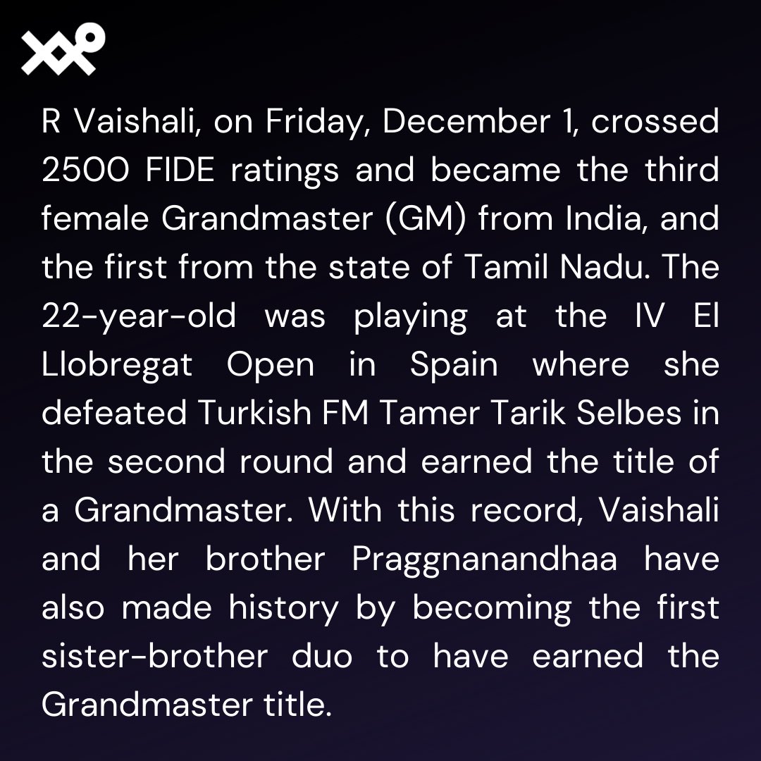 R Vaishali-Praggnanandhaa script history, become first brother-sister  grandmaster duo in chess