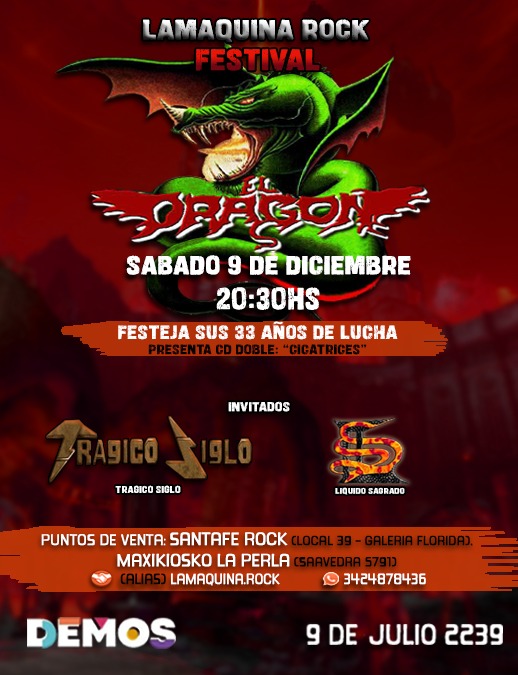lamaquinarock's tweet image. 🛑ÚLTIMAS ANTICIPADAS HASTA EL JUEVES 07 🛑⚠️SE VIENE❗️..."LA MÁQUINA ROCK FESTIVAL"!‼️🔶⚠️✴️(Más Info ingresando en el link del perfil)🤘 #eldragon #tragicoSiglo #liquidosagrado #lamaquinarock #rock #metal #heavymetal #santafe #parana #reconquista #demos #rosario #Argentina