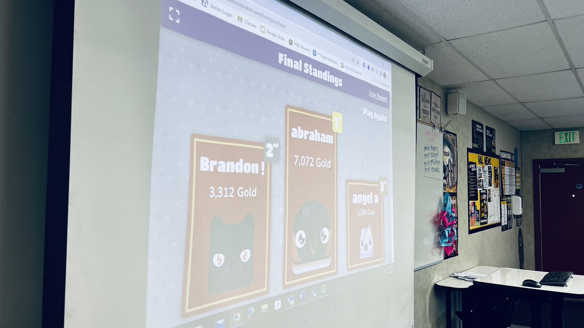 Val_IC23's tweet photo. Hey 👋 Ms. Tittle #ICYou using @eduprotocols #FASTANDCURIOUS to quickly quiz Ss w a fun 🤩 game on testing prep ❓’s & jotting the data on their daily performance 📈, encouraging them to be the best class w the most improvement 💪🏼! Then #PBISpoints for the top scorers 🤯🥳! https://t.co/mTqEqpTWc6