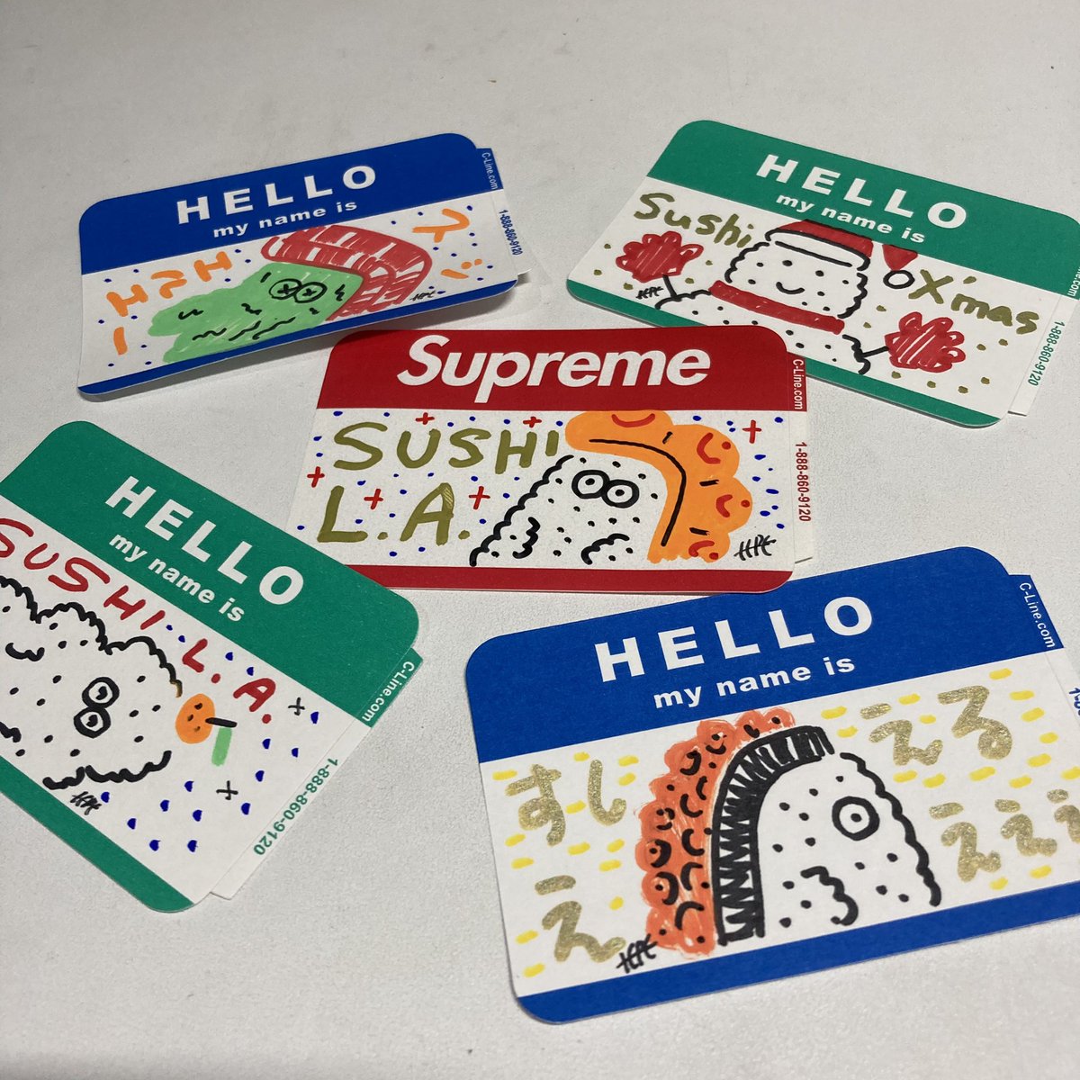 teppeinakao's tweet photo. name badge sticker🙋🍣

#イラスト #illustration #ナカオテッペイ #原画 #イラスト好きな人と繋がりたい　#スシエルエー　#namesticker https://t.co/DQN3sts19e