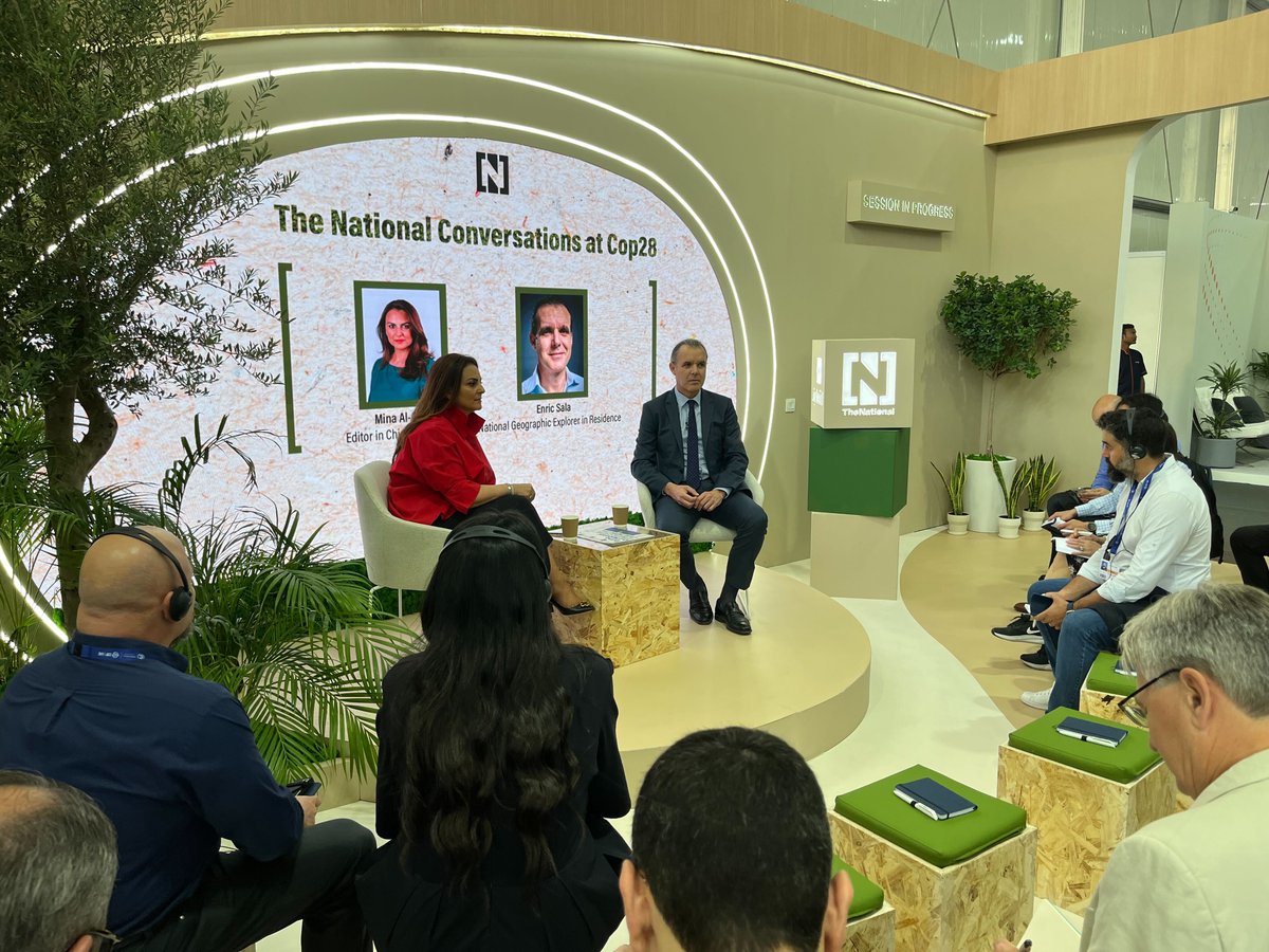 Hear from @NatGeo Explorer in Residence @Enric_Sala in conversation with @TheNationalNews' Editor-in-Chief @AlOraibi at #COP28 @COP28_UAE Watch live here: news.ae/47KCgqc