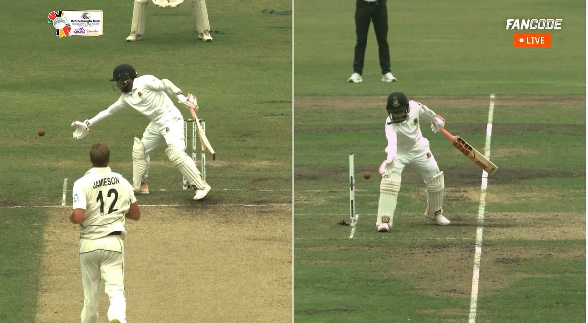 CricCrazyJohns's tweet photo. Mushfiqur Rahim becomes the first Bangladesh batter to be dismissed for handling the ball. https://t.co/KZ50ngnufy