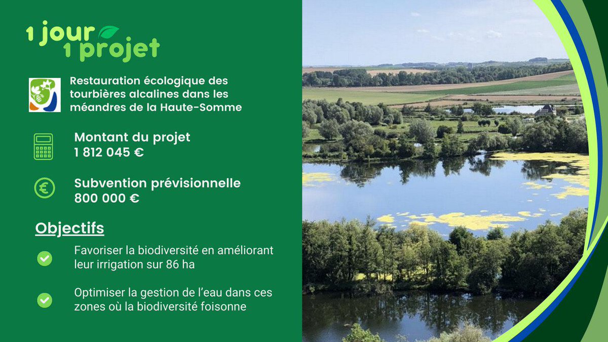 #UnJourUnProjet | Au cœur des méandres de la Haute-Somme, un riche écosystème s'y niche. Avec le loto de la #biodiversité, vous accompagnerez ce projet structurant pour la faune locale.

Pour en savoir + sur les projets soutenus par #MissionNature 👉🏻 missionnature.fr