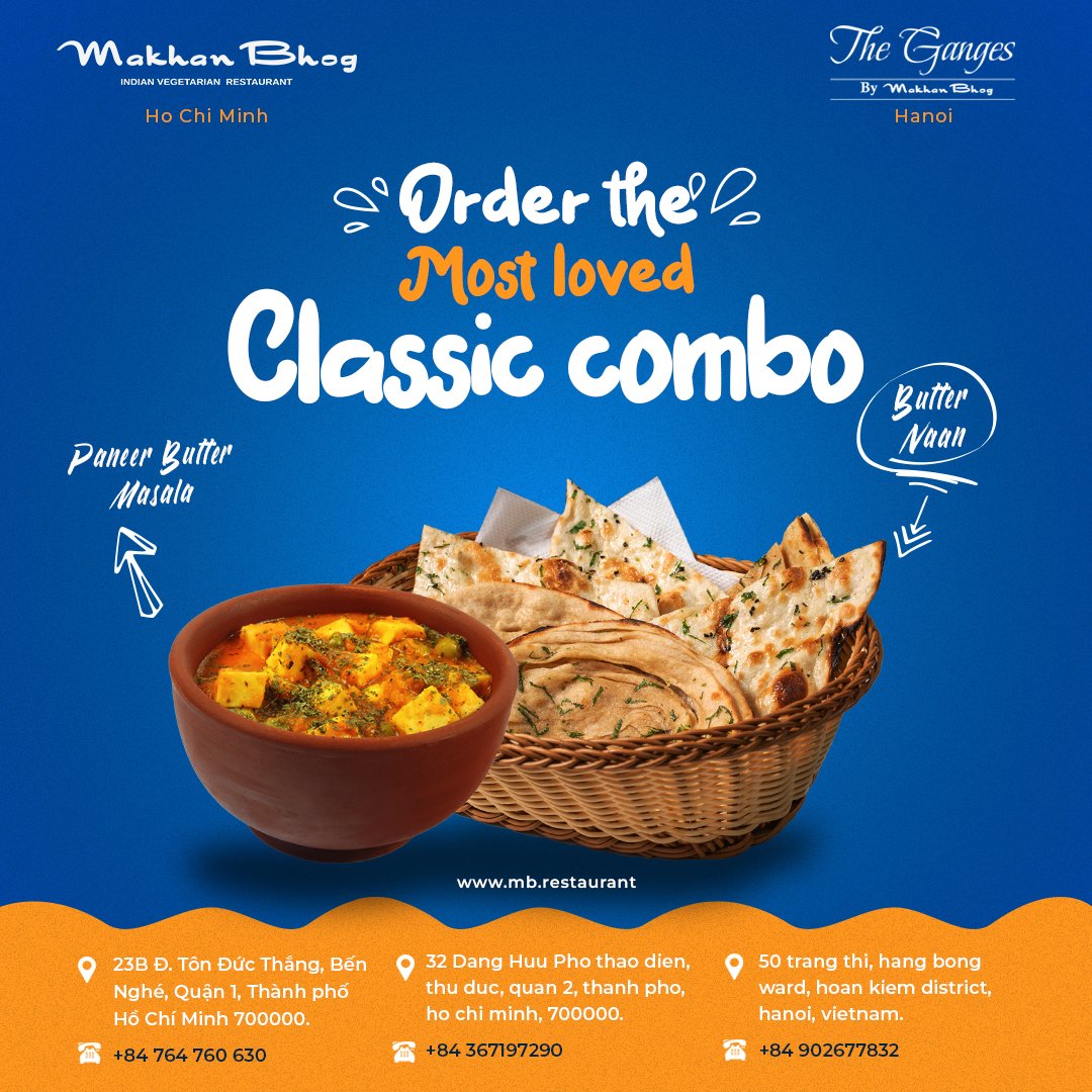 MakhanBhog_VN's tweet photo. Discover pure vegetarian bliss in Vietnam!
Indulge in our combo: butter naan & paneer butter masala.
#VietnamVeggieCraze #NaanMagic #TasteTradition #Indianrestaurant #IndianFood #Vegetarian #FlavoursOfIndia #MakhanBhog #TheGanges
#MakhanBhogVietnam #UnforgettableTaste #Vietnam https://t.co/GRQxpDEvVp
