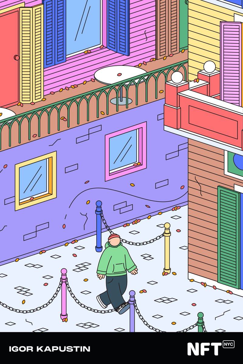 Check out my illustration on the postcard for NFT.NYC, love it! Buenos Aires, 5/5 eds ✨😍
