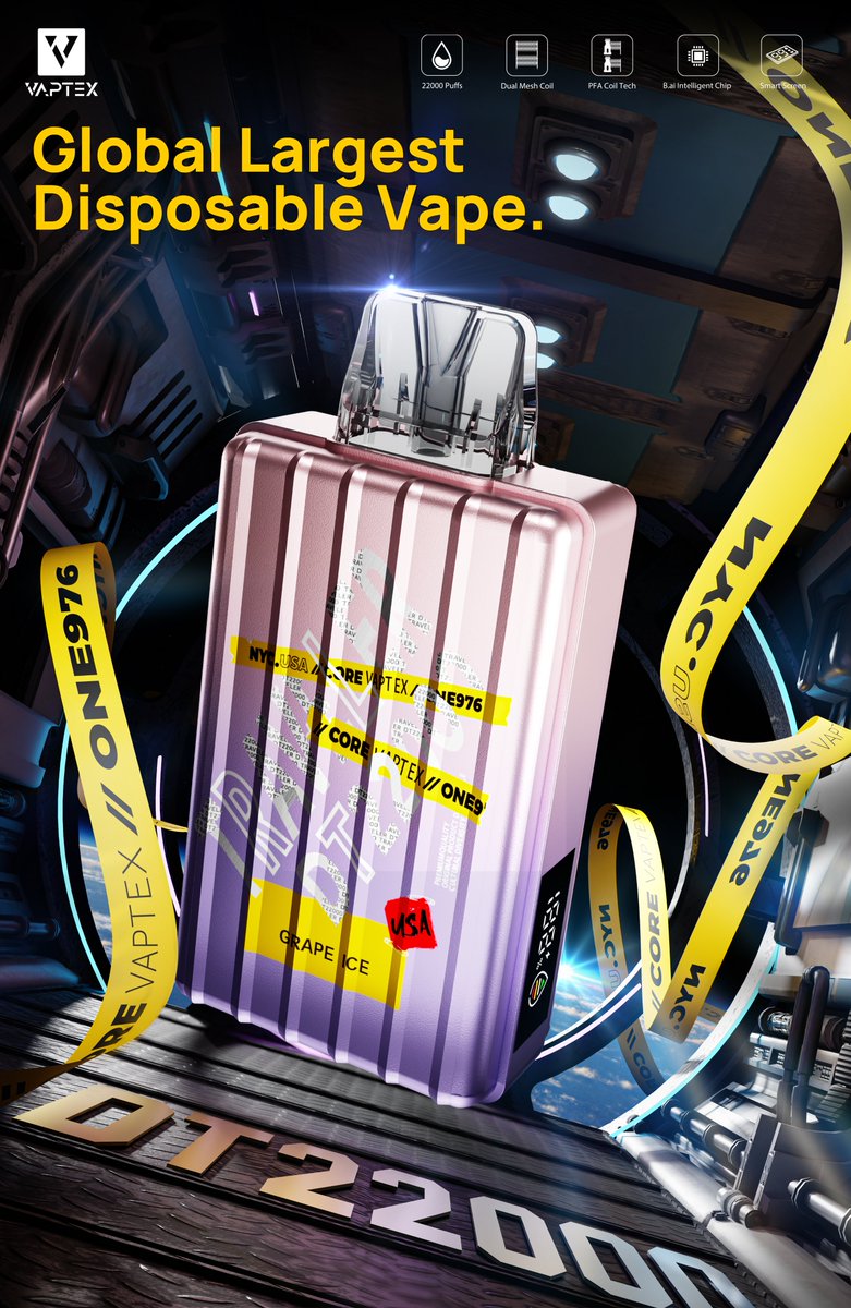 Andy_bmorvape's tweet photo. One of our brand Vaptex born out of nowhere, the world's largest disposable vape--Vaptex DT2200 Traveler is coming soon...💯🔥👏
#Vaptex #disposablevape #vapewholesale https://t.co/5l0xfQzi6b