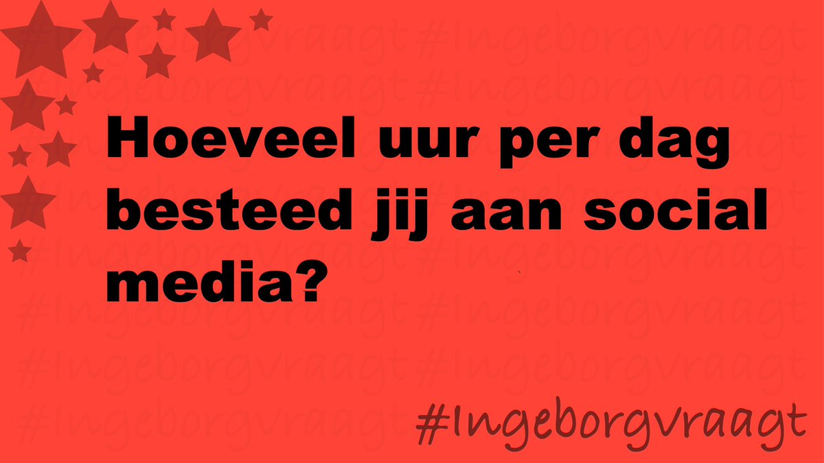 Ingeborgvraagt's tweet photo. Hoeveel uur per dag besteed jij aan social media? #IngeborgVraagt https://t.co/jPqgZdYSEw