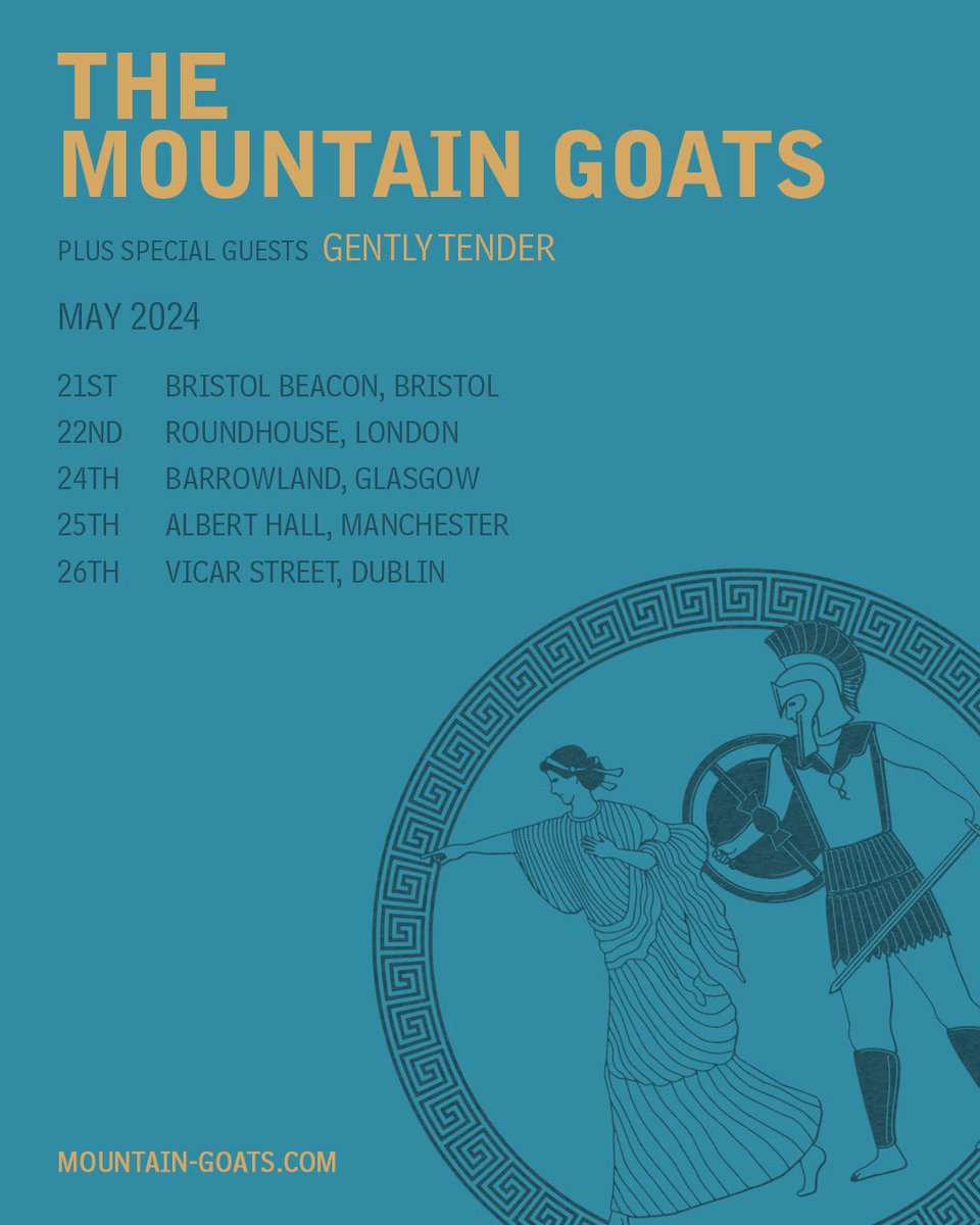 We’re proud to announce that we’ll be hittin’ the trail with @mountain_goats in May next year 🐐 Can you believe GT have never played in Ireland before? Honored that our first show will be at legendary Vicar Street