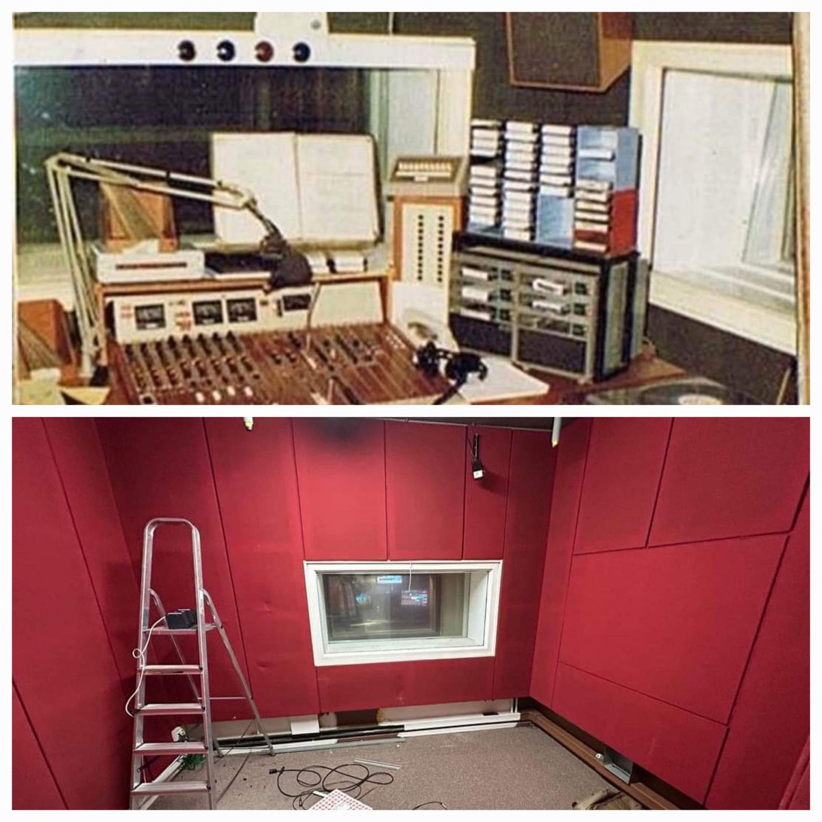 The original #Swansea Sound #onair studio as it was in the 1970s and when decommissioned October 2023 #ILR #radiohistory