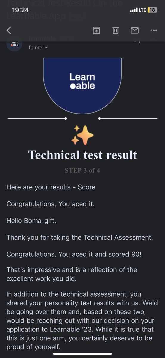 Gift1Boma's tweet photo. Technical test conquered! Ready to embark on my tech journey full throttle. Grateful for the challenge and excited for what lies ahead! ๐ #TechTriumph #NextChapter #Boma #learnable23 https://t.co/ikvglXXppJ