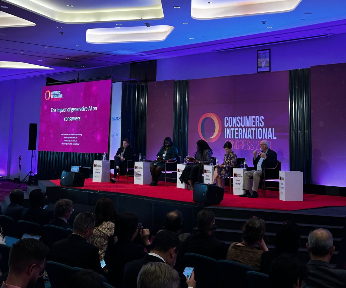 🟠LIVE: The Impact of Generative AI on Consumers 

Our first panel of #GlobalCongress2023 kicks off with the hottest topic on the tech world’s lips a topic #GenerativeAI. So why should consumers, and consumer advocates, care about AI? 

👉 First, this tech is in our lives whether