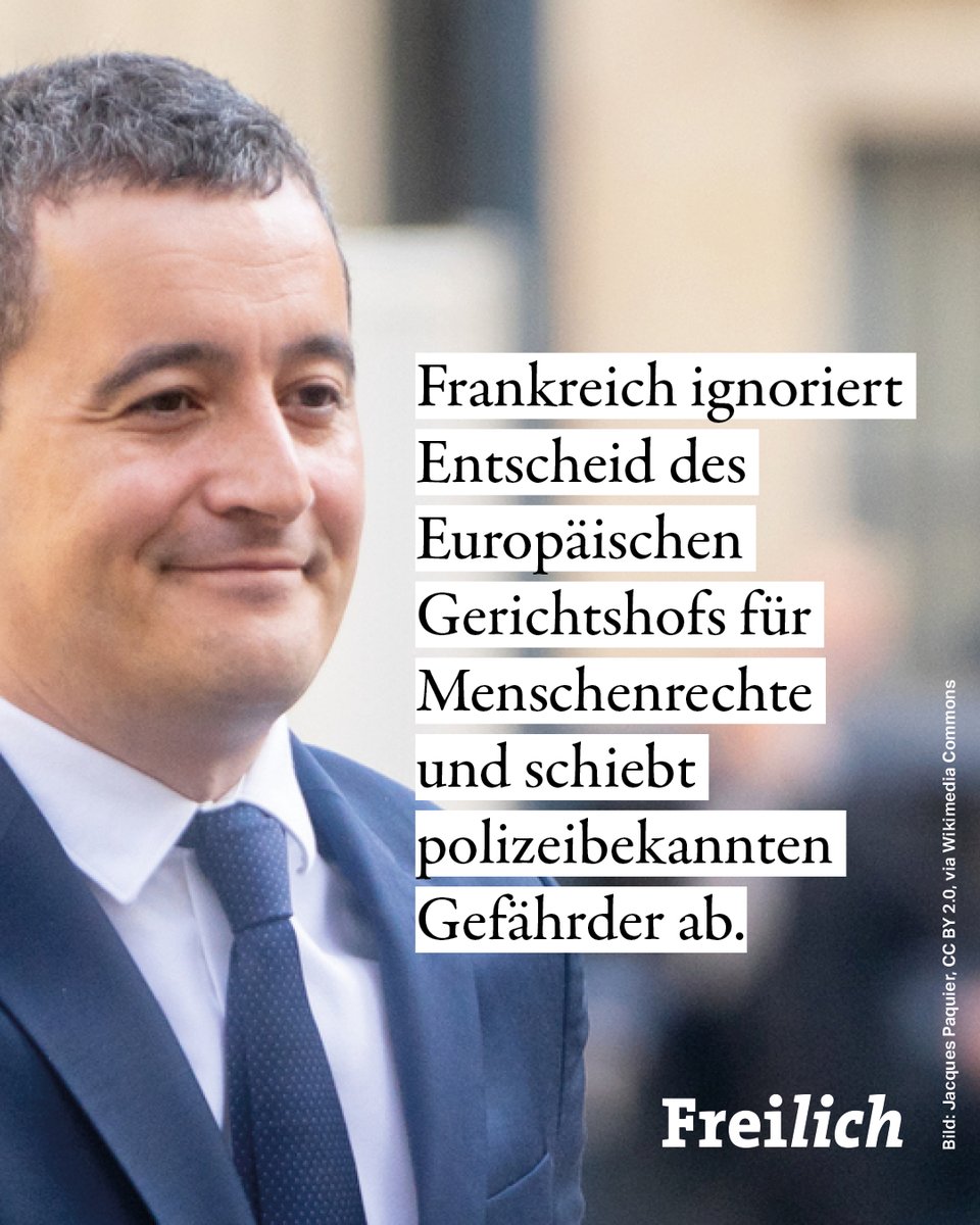 freilichmagazin's tweet image. Die französische Regierung hat zum ersten Mal ein Urteil des Europäischen Gerichtshofs für Menschenrechte ignoriert und einen usbekischen Staatsbürger mit Verbindungen zu terroristischen Organisationen in sein Heimatland abgeschoben. #EGMR
