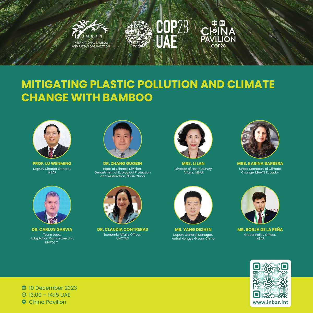 INBARofficial's tweet image. Join us at #COP28 and be a part of the bamboo movement! 🎋

Discover our side events, speakers and detailed agendas 👇
inbar.int/event/un-2023-… 

#INBAR #COP28 #thinkbamboo #climatechange
@CarlosRuizGarvi @UNCTAD