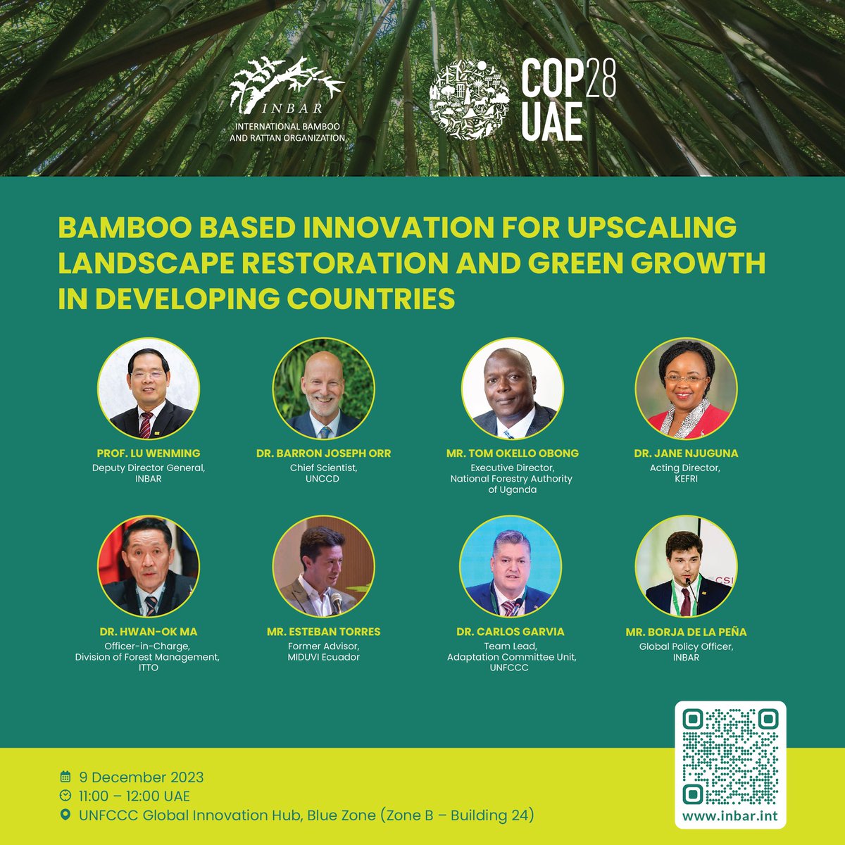 INBARofficial's tweet image. Join us at #COP28 and be a part of the bamboo movement! 🎋

Discover our side events, speakers and detailed agendas 👇
inbar.int/event/un-2023-… 

#INBAR #COP28 #thinkbamboo #climatechange
@CarlosRuizGarvi @UNCTAD