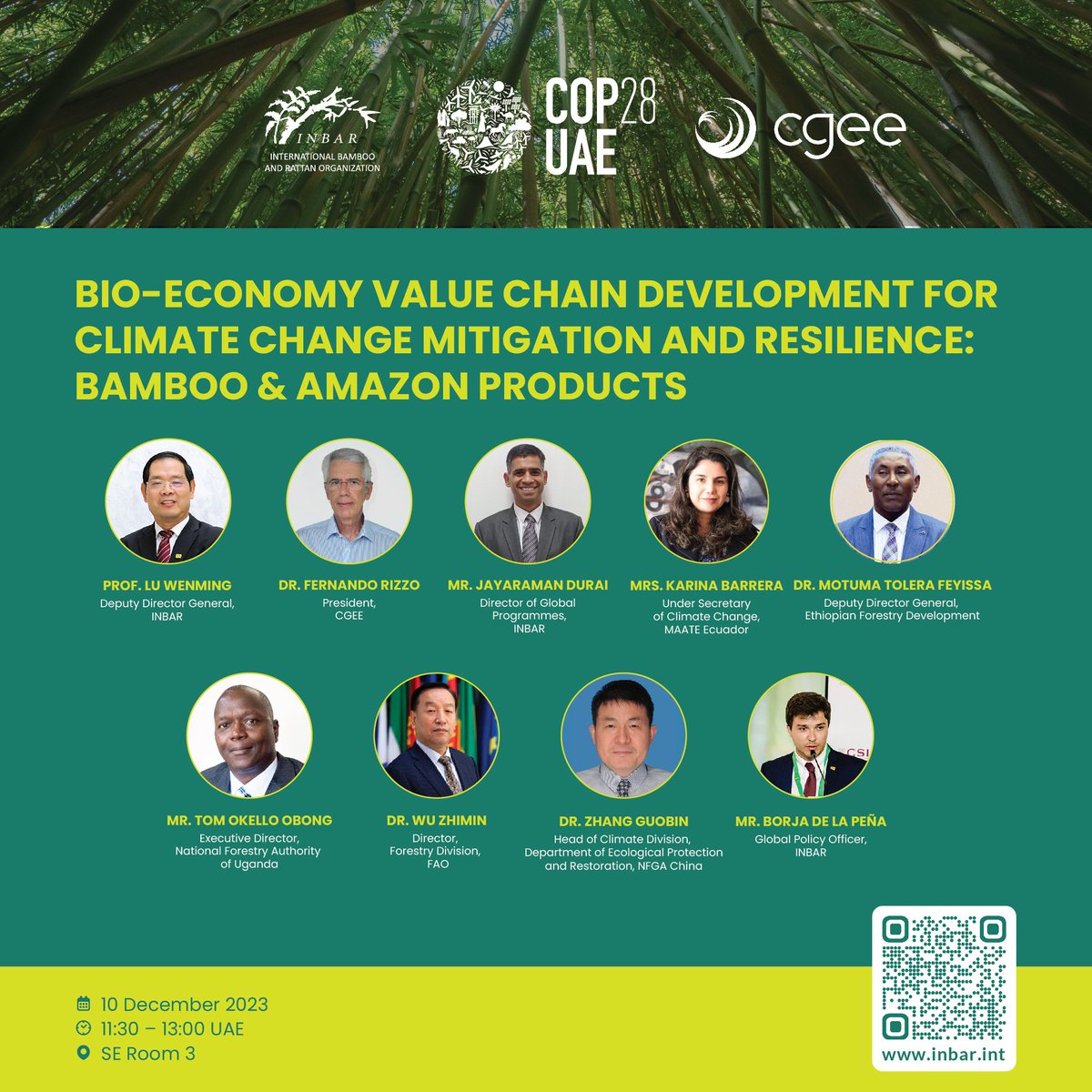 INBARofficial's tweet image. Join us at #COP28 and be a part of the bamboo movement! 🎋

Discover our side events, speakers and detailed agendas 👇
inbar.int/event/un-2023-… 

#INBAR #COP28 #thinkbamboo #climatechange
@CarlosRuizGarvi @UNCTAD