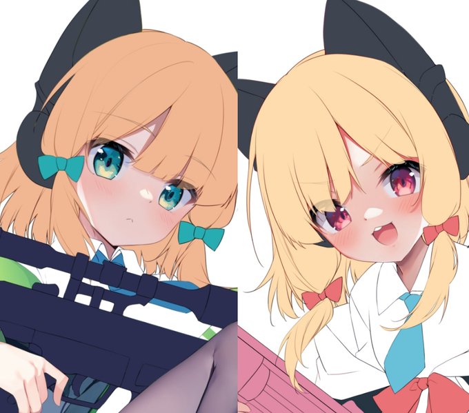 「assault rifle blonde hair」 illustration images(Latest)