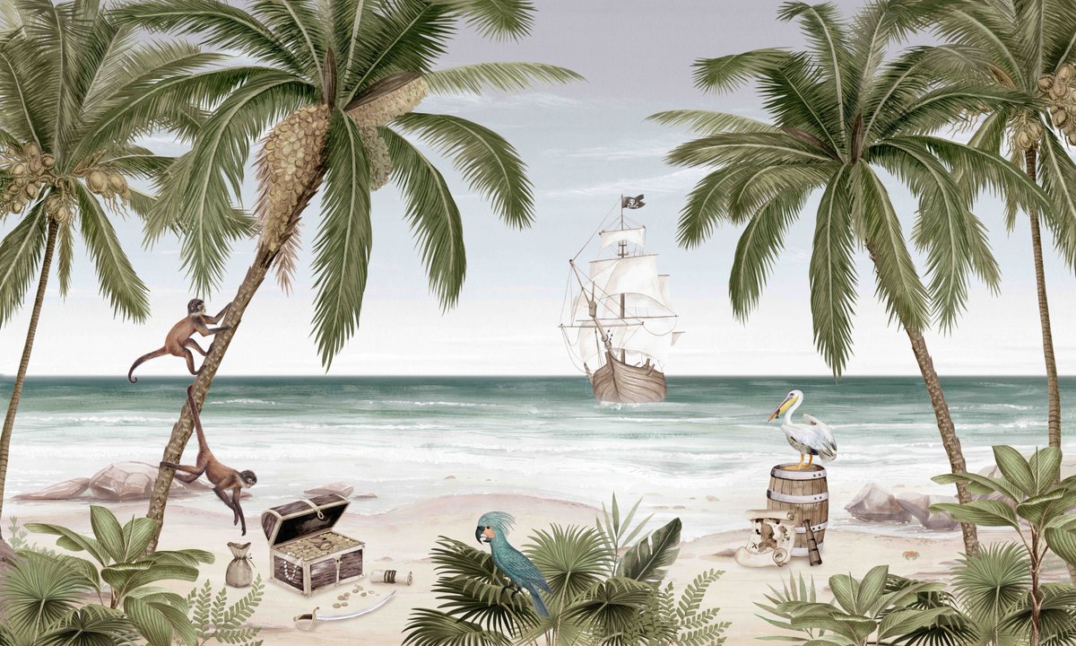 Set Sail with Pirate Bay Wallpaper! ⚓ #NauticalDecor #NauticalStyle #peelandstickwallpaper #removablewallpaper #selfadhesivewallpaper #wallpaperforwalls #wallmurals #muralwallpaper #homedecor #walldecor #wallart #art #trendyart #giffywalls bit.ly/483eMfT