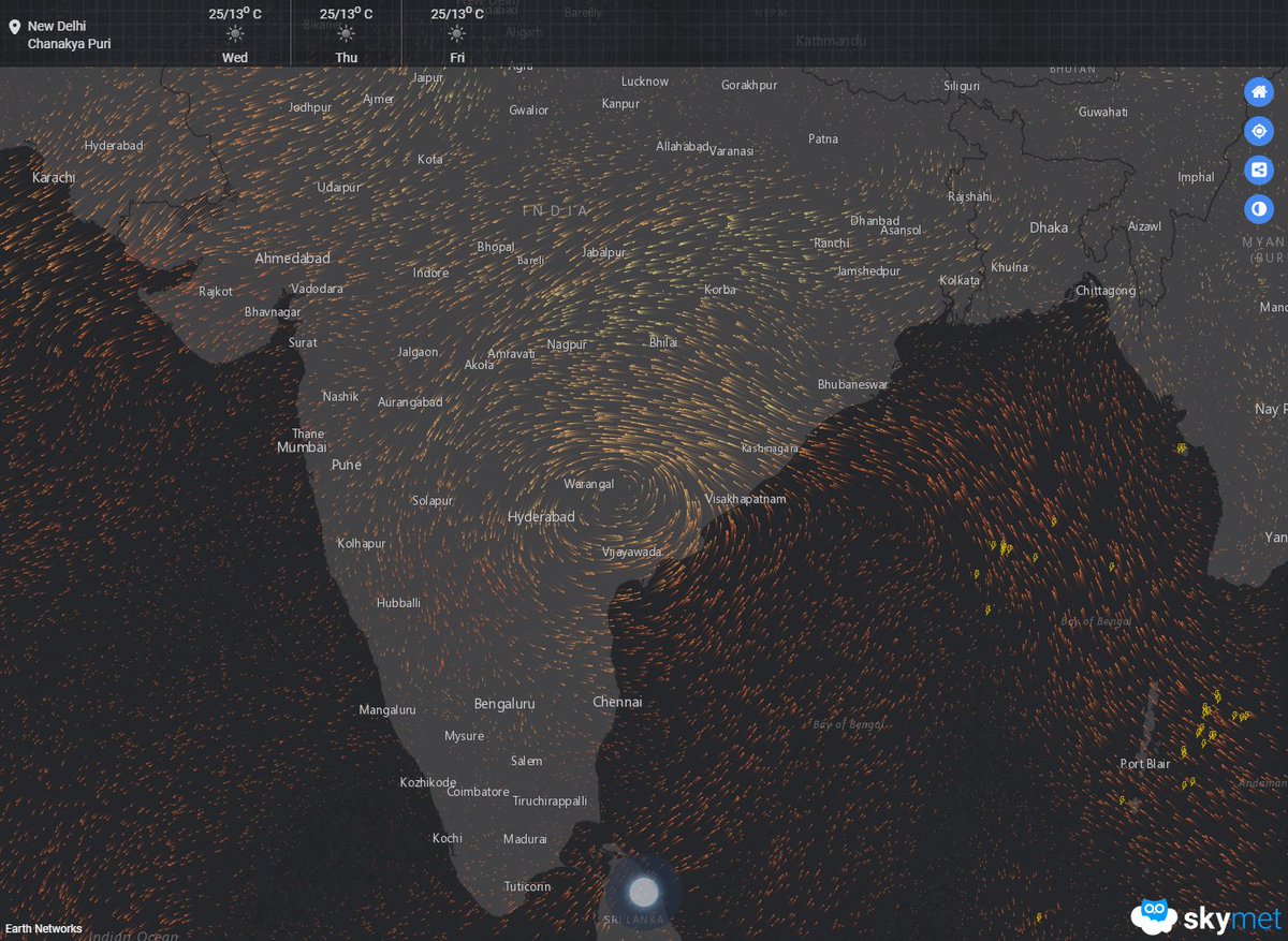 Expecting good rainfall over eastern #Telangana today, including #Mahabubabad, #Bhadrachalam, #Khammam, etc as #CycloneMichaung completes landfall. #LightRains seen in some parts, including #Hyderabad. #Rainfall intensity to reduce tomorrow towards #Odisha & #Chhattisgarh.