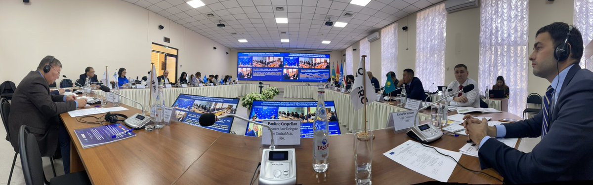 PCaspellan's tweet photo. @Disaster_Law with support of @ECHO_Asia conducted a Regional Consultation on strengthening legal framework for cross-border disaster assistance w/ Central Asia Emergency Management Authorities, Red Crescent National Societies &amp; Int’l Orgs, in partnership with CESDRR (Dec 5). https://t.co/Jdr4s2Ty9u