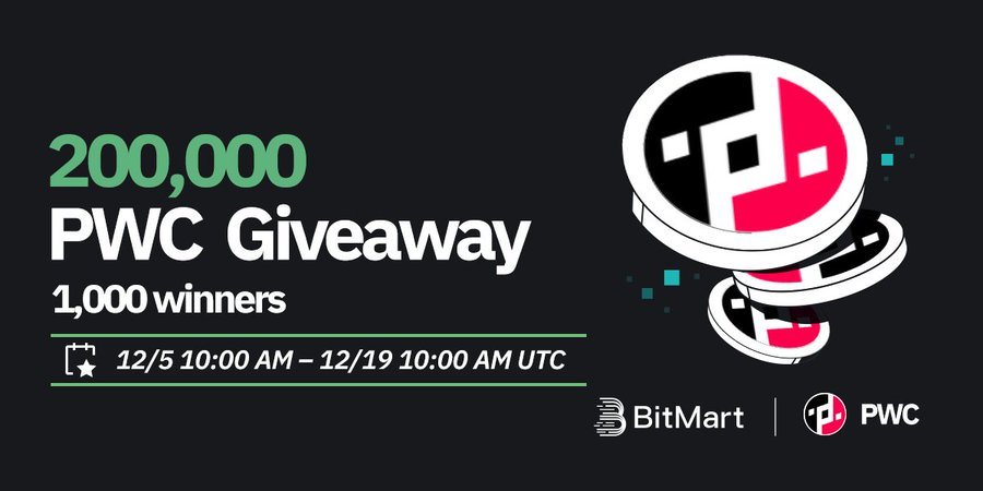 BitMart_SA's tweet photo. 🌟 #BitMart X #PWC #Airdrop 🌟

1️⃣Follow @BitMartExchange & @BitMartResearch
 & @BitMart_India & @PixelBattle_io
2️⃣Join https://t.co/CBq4ItVKie & https://t.co/xpk4xGxHff
3️⃣RT & Tag 3 frds & Like
4️⃣Fill in https://t.co/agEZGnemb7

🎁 1,000 winners / 200,000 $PWC
Register 👉https://t.co/qVrjAsJJ4t

#cryptogiveaway #cryptoairdrop