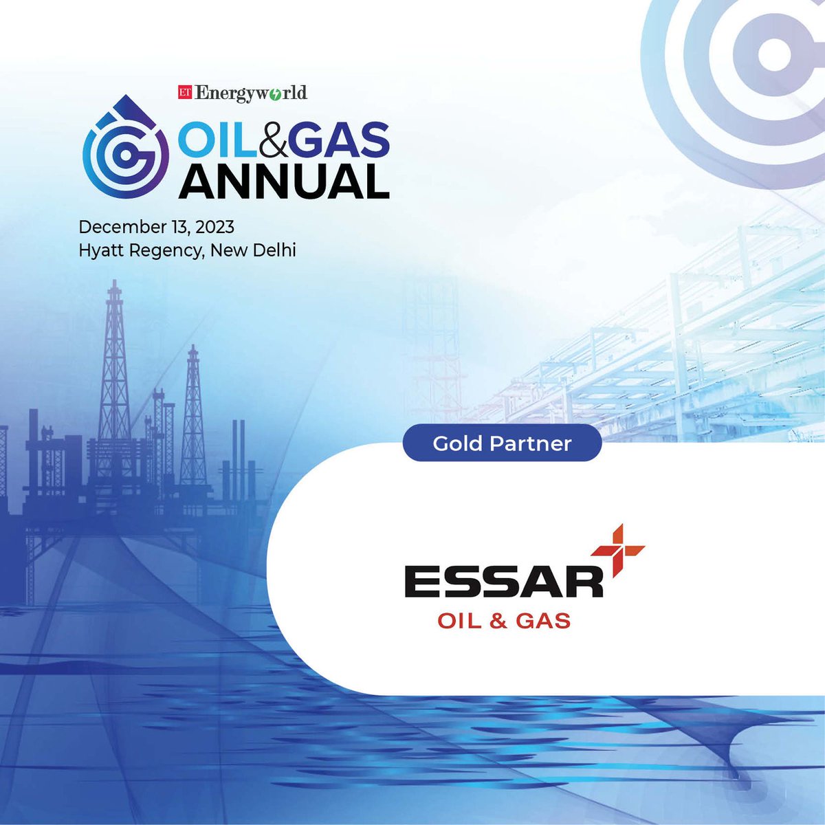 ETEnergyWorld's tweet photo. We are elated to have @Essar as our Gold Partner at #ETOilandGas.

Essar Oil &amp; Gas Exploration and Production Limited (EOGEPL) is one of the largest exploration &amp; production companies in India.

Link: https://t.co/kYpJT3WeaG

#oilandgas #P2 #sustainability #innovation  #energy https://t.co/VvgXSQMQku