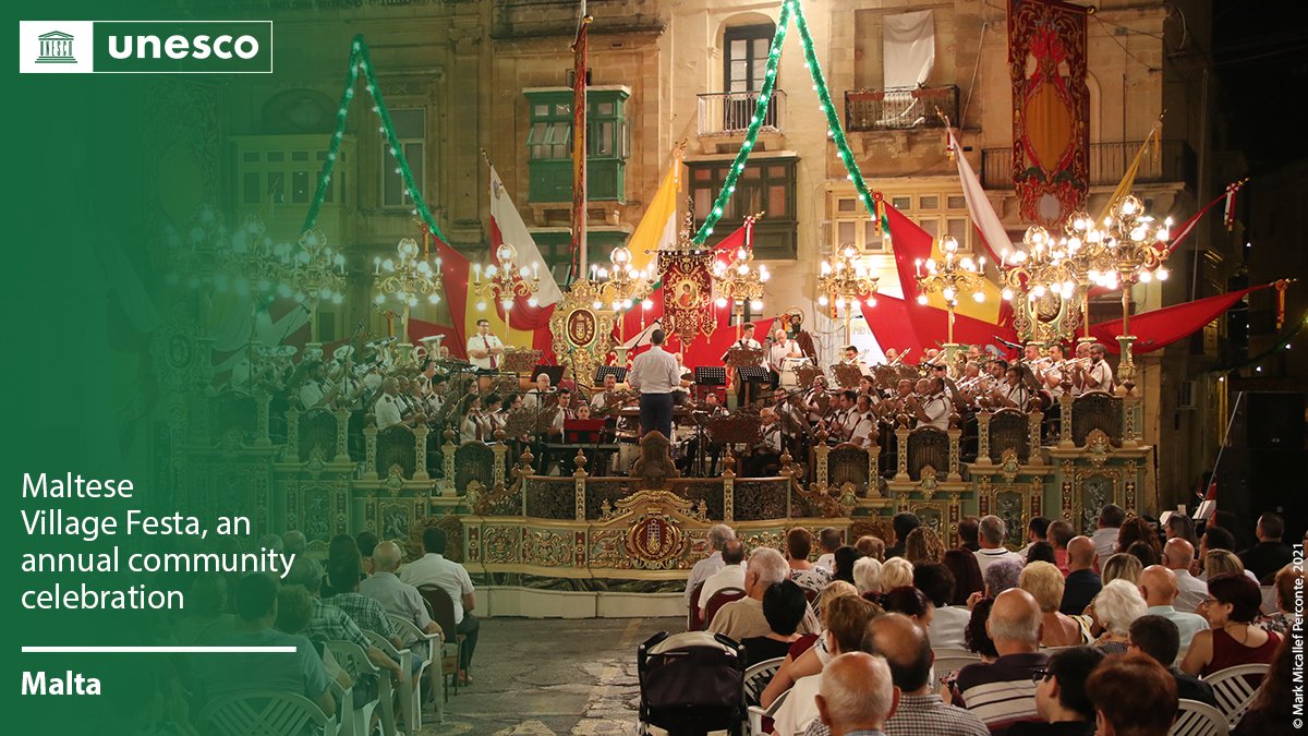 UNESCO's tweet photo. 🔴 BREAKING

New inscription on the #IntangibleHeritage List: Maltese Village Festa, an annual community celebration, #Malta 🇲🇹. 

Congratulations!

https://t.co/c2HMPpStCA #LivingHeritage https://t.co/tuuW12wO6a