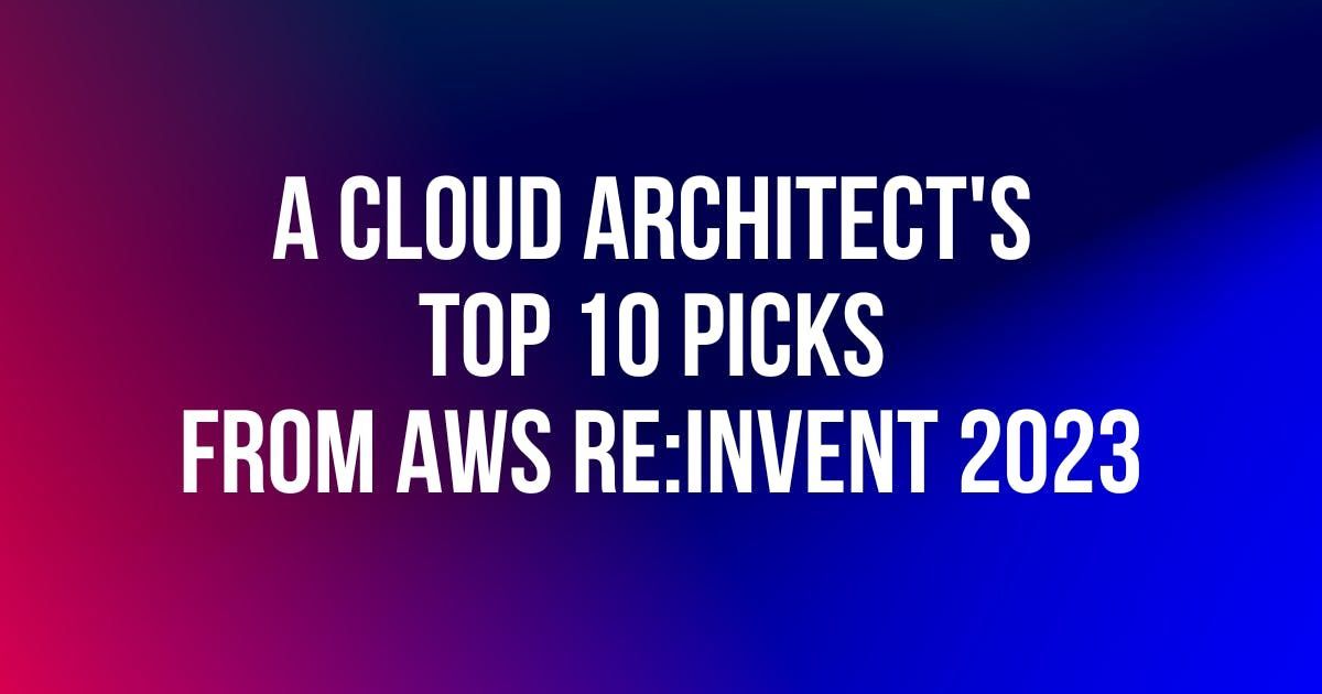Back from Las Vegas and re:Invent 2023, I felt inspired to share some of the amazing things I experienced. So, I've put together a Top 10 Highlights from AWS re:Invent 2023 for Cloud Architects!

buff.ly/3TiZWxs 

#Cloud #reInvent2023 #AWS