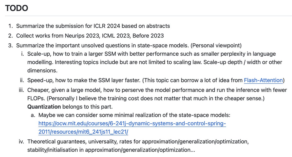 Exploring the latest in state-space models from ICLR, I've noted key future tasks. Impressed by Mamba & FlashFFTConv's advancements in scaling & speed. What's the next big leap in this field? #Mamba #StateSpaceModels #ICLR

github.com/radarFudan/Awe…