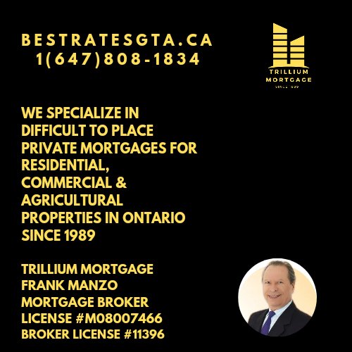 Securing private mortgages for residential, commercial, and agricultural properties in Ontario since 1989.

#TorontoMortgageBroker
#OntarioMortgageBroker
#PrivateLender
#mortgagetips
#homeloans

 bestratesgta.ca