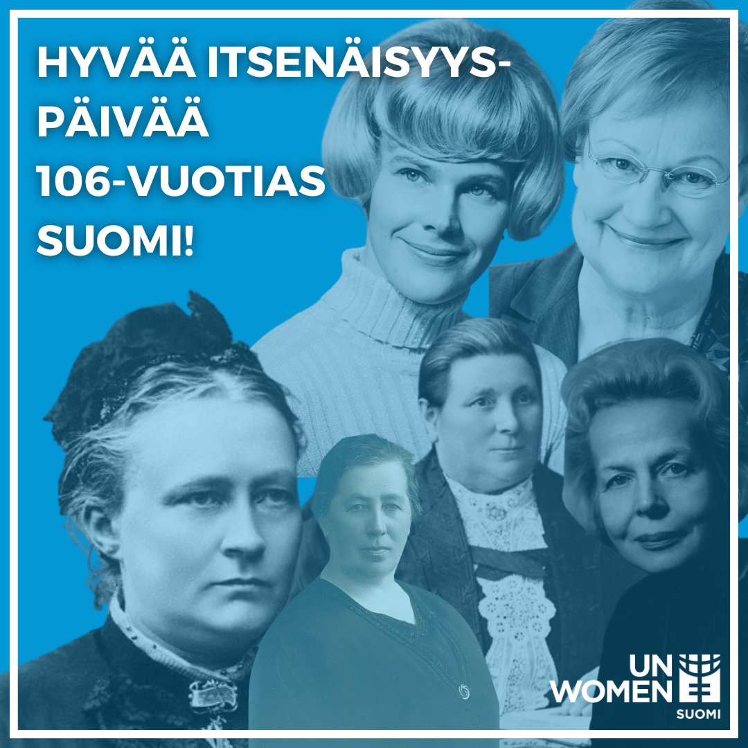 Hyvää itsenäisyyspäivää! Maamme historia on täynnä vahvoja naisia, joiden rooli suomalaisen hyvinvointiyhteiskunnan rakentamisessa on merkittävä.

Tänään pysähdymme arvostamaan Suomen rauhaa ja vakautta. Huomenna jatkamme työtä tasa-arvoisemman yhteiskunnan puolesta.