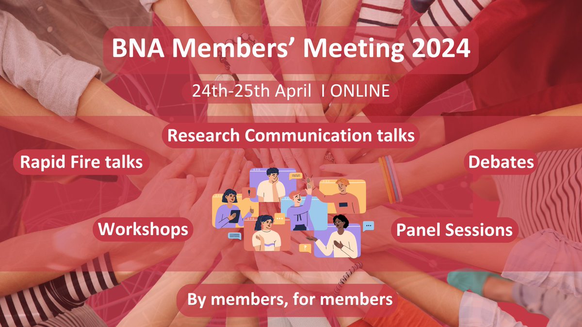 BritishNeuro's tweet photo. Registration is open for our Members' Meeting taking place 24th-25th April!
To register and submit session proposals from the options below (deadline 19th January!), visit our website: https://t.co/bEsy9dLtuG
#MembersMeeting #RegistrationOpen #ByMembersForMembers https://t.co/rPuZVQt9jQ