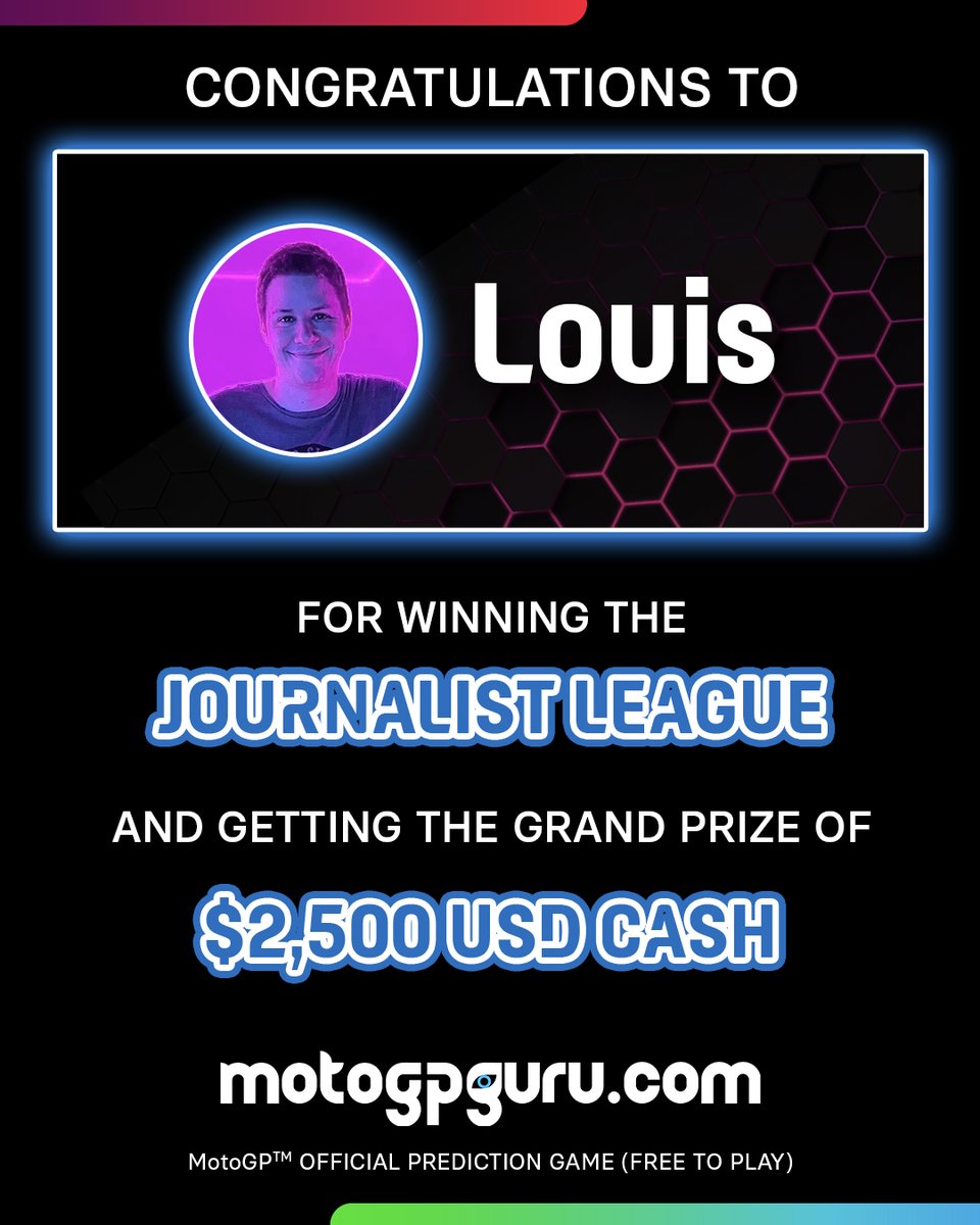 MotoGPGuru's tweet photo. Meet the VIP league stars! ๐
They aced our journalist and photographers VIP leagues.
Big shoutout to the winners! ๐๐
#MotoGP #MotoGPGuru #REVV #Racing #Motorsport #Motorcycle #GrandPrix #Explore #Experience #Bike #VIPFeels https://t.co/wOTBXQPauV