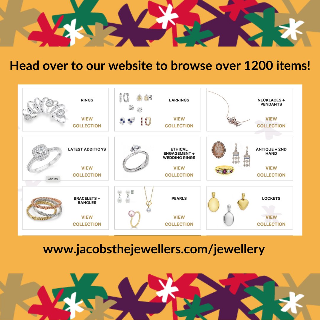 Hand-picked choice of jewellery by independent jeweller ✅ Extended returns to January 31st 2024 ✅ Reserve online for no-obligation view in-store ✅ Quick delivery via Royal Mail Special Delivery ✅ Expert + personal service ✅ Gift wrapping ✅ jacobsthejewellers.com/jewellery for 🎄👍