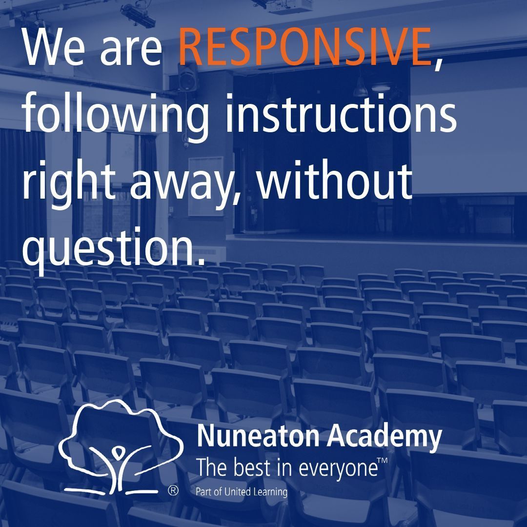 We are RESPONSIVE, following instructions right away, without question.

By embracing instruction with enthusiasm, our students are better equipped to navigate the complexities of their educational journey and beyond.

buff.ly/412slKe
