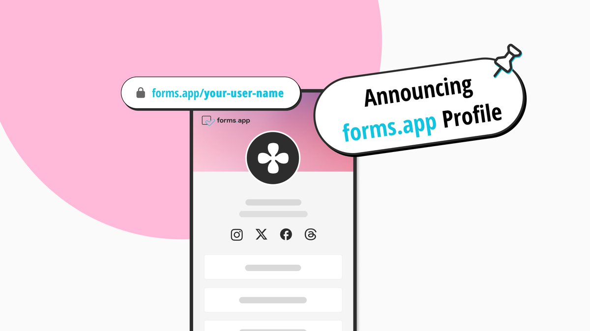 formsapp's tweet image. 📣 Announcing forms.app Profile: A single address for your links, forms &amp;amp; more! (Try it today, it's free!) 

⚡ See how  Profile works: forms.app/en/blog/announ…

#formsapp #News