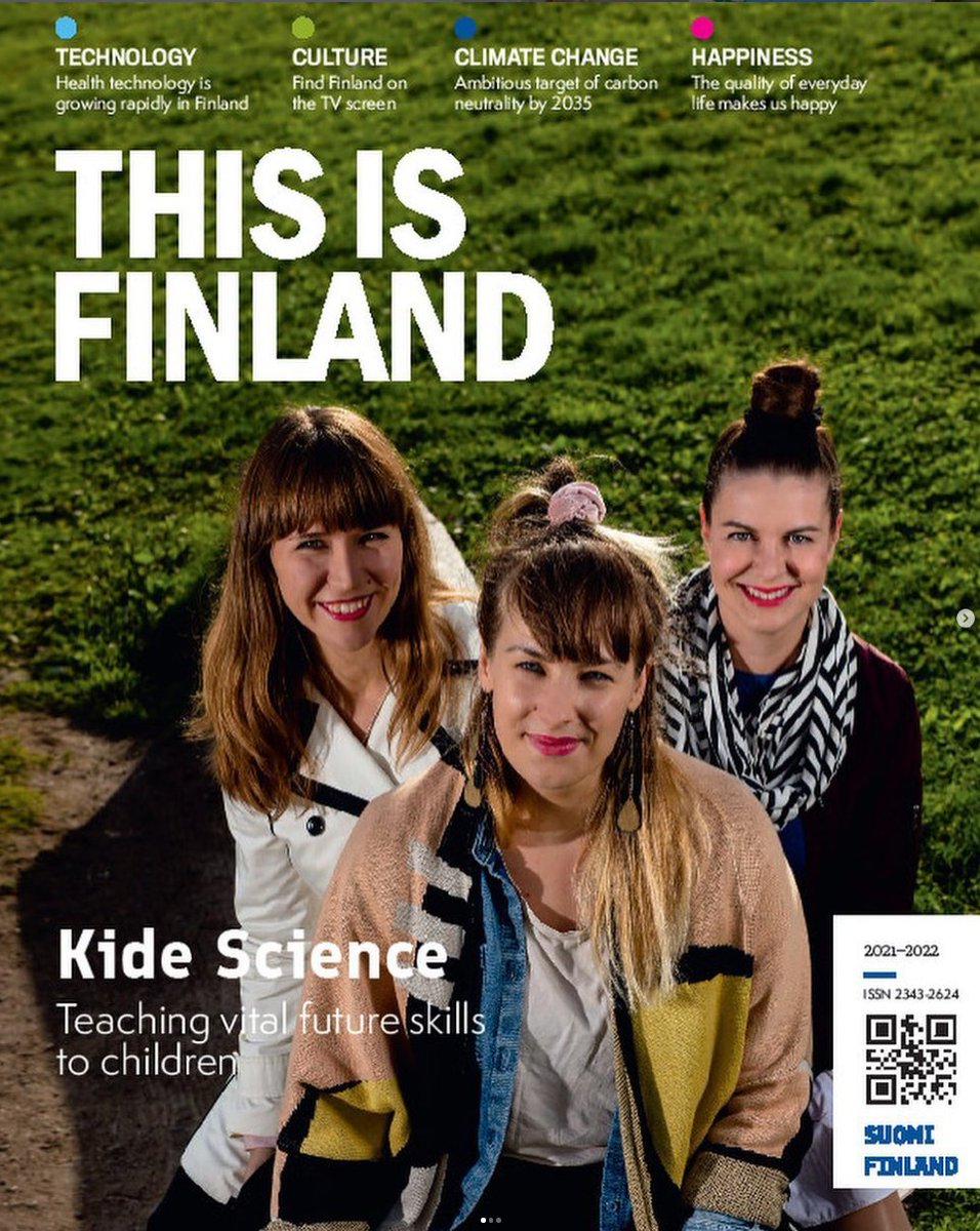 Happy Finnish independence day! 🇫🇮 🇫🇮 🇫🇮

Here's a throwback - Kide founders Sari, Jenni and Aino  in the "This is FINLAND" magazine - where they were recognized for their innovation in science education ❤️.

#Itsenäisyyspäivä