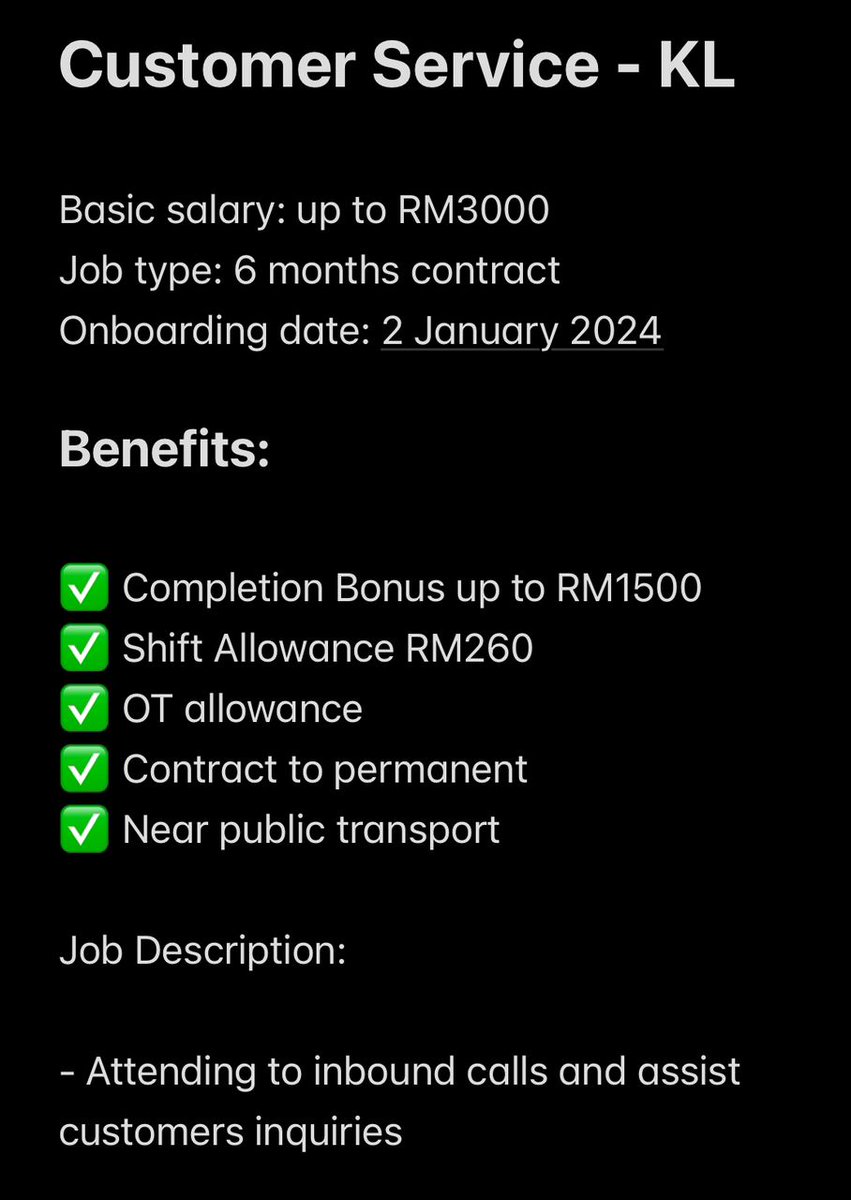 Sarah Luna (@maisarahnuwii) on Twitter photo Hi we are hiring!!
<a href="/twt_kerjaMY/">TwtKerja</a>
<a href="/kerjakosong123/">Kerja Kosong</a>
<a href="/Oh_KerjaKosong/">Oh Kerja Kosong</a>
<a href="/Jobkerjaya/">Jawatan Kosong Kerja Terkini</a>
<a href="/twt_kerja/">Twt_Kerja</a>
<a href="/kerja_kosongMY/">Your Recruiter</a>
<a href="/MusKerjaKosong/">mus_shareKerjaKosong</a>
#kerjakosong #jawatankosong #jobvacancy #kerjakosongmy #iklankerja
📩Resume: forms.gle/ieuoafikKXNcgg… Hi we are hiring!!
<a href="/twt_kerjaMY/">TwtKerja</a>
<a href="/kerjakosong123/">Kerja Kosong</a>
<a href="/Oh_KerjaKosong/">Oh Kerja Kosong</a>
<a href="/Jobkerjaya/">Jawatan Kosong Kerja Terkini</a>
<a href="/twt_kerja/">Twt_Kerja</a>
<a href="/kerja_kosongMY/">Your Recruiter</a>
<a href="/MusKerjaKosong/">mus_shareKerjaKosong</a>
#kerjakosong #jawatankosong #jobvacancy #kerjakosongmy #iklankerja
📩Resume: forms.gle/ieuoafikKXNcgg…