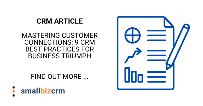 SmallBizCRM's tweet image. 🚀 Elevate your customer relations game in 2024! Explore the top 9 CRM best practices for success. bit.ly/47N4ot0 #CRM #CRMBestPractices  #CustomerRelations #2024Success