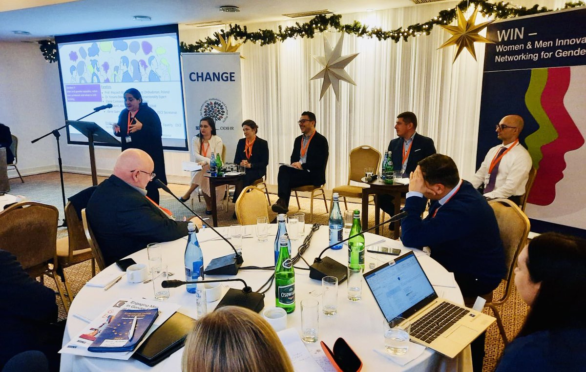 #WINgenderequality and ODIHR’s #CHANGEquality working together & engaging men on and for gender equality. Great initiatives were presented. Today we will be mapping recommendations on how to engage men in advancing women’s political participation and on transforming politics.