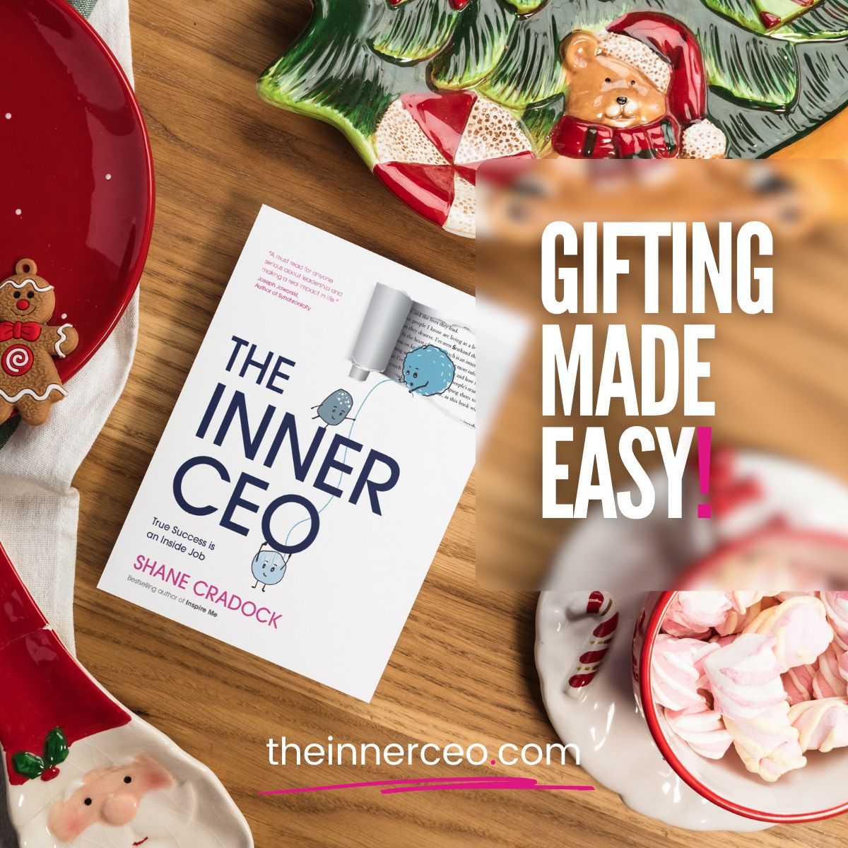 Gift inspiration with signed copies for orders of 5+ books. 📚 Personalise your presents for clients, family, or friends and we'll deliver globally. 🌍 Email shane@shanecradock.com to order! #TheInnerCEO #HolidayGifts #BookLovers 🎄✨