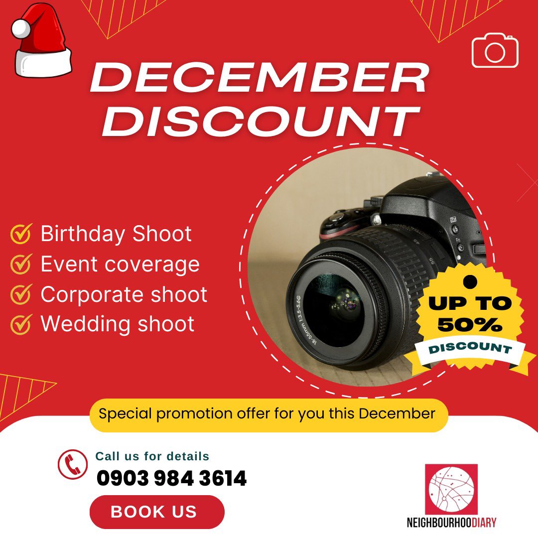 Neighborho66781's tweet photo. Embrace the lasting joy of December with up to 50% off on Birthday Shoots, Event Coverage, Corporate Shoots, and Wedding shoots! 📸🎂✨

Call us at 0903 984 3614 or simply slide into our DMs for all the exciting details.

#Neighbourhoodiary #DecemberDiscount #CaptureTheMagic https://t.co/oI0co2Yx7v